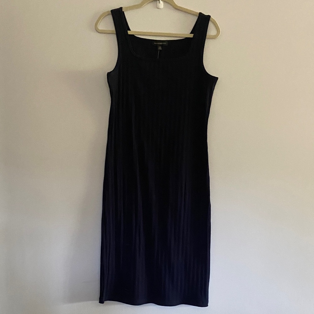 Banana Republic Black Ribbed Tank Midi Dress